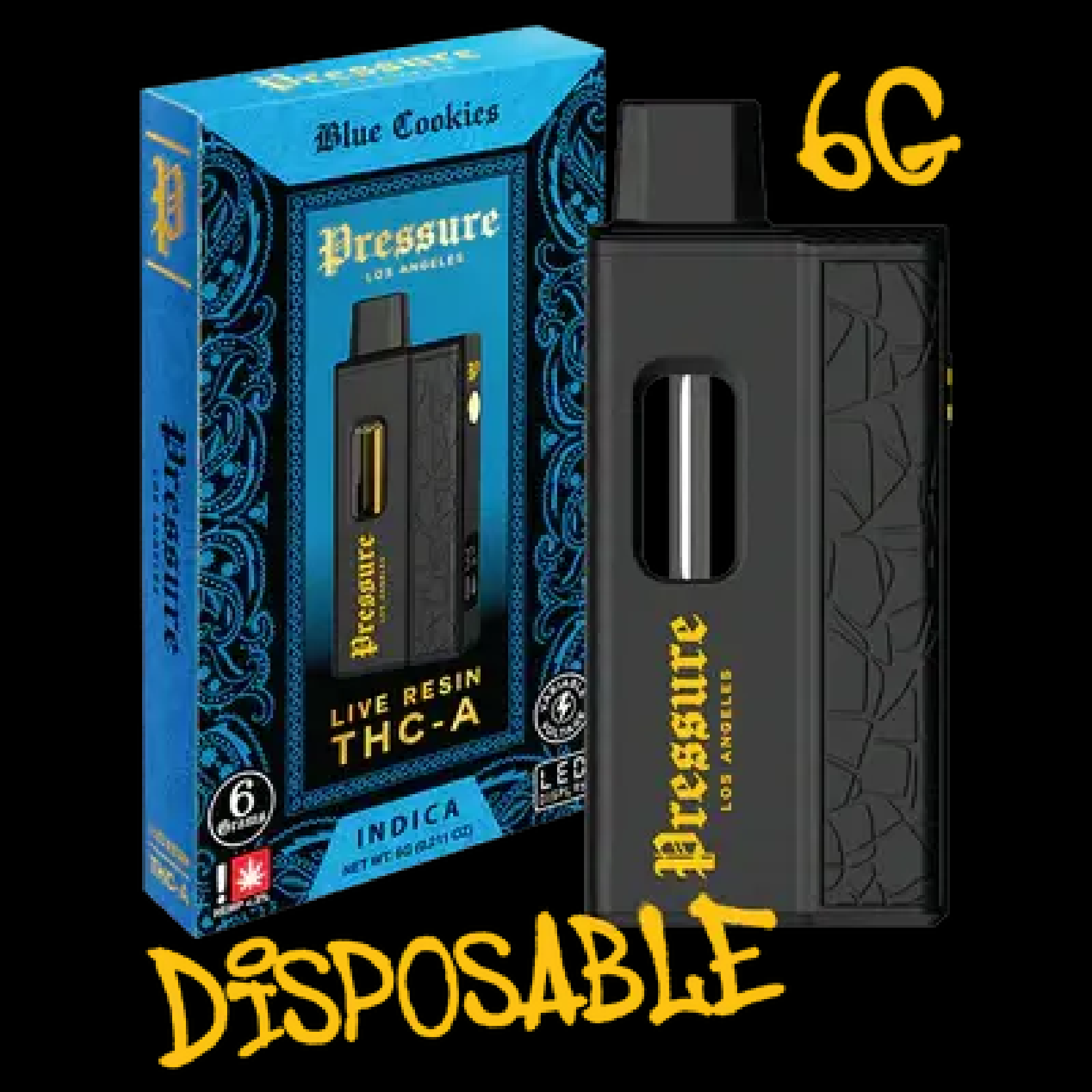 PRESSURE LA 6G LIVE RESIN THC-A DISPOSABLE Pressure Los Angeles PRESSURE LA 6G LIVE RESIN THC-A DISPOSABLE Pressure Los Angeles
